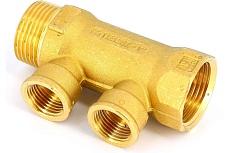 Коллектор Tiemme 2 отвода, 1&quot;х1/2&quot;В (латунь) 1910061 / 1942G060402