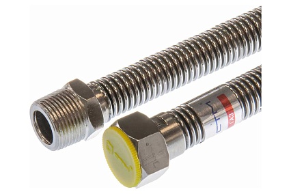 Подводка для газа СТМ ГАЗ сильфонная, 1/2", гайка-штуцер, 200 см CGHM1220