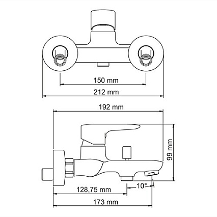 Смеситель для ванны WasserKRAFT Vils 5601