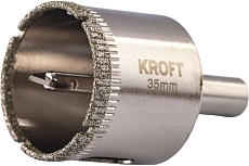 Коронка алмазная по керамике 35 мм, цилиндрический хвостовик KROFT 559535