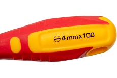 Изолированная отвертка с прямым шлицем Hoegert Technik SL4, 100 мм, 1000 V, сталь CrMo HT1S961