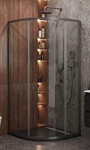 Душевой уголок Cezares MOLVENO-R-1-90-C-GM-IV 90x90 прозрачный, оружейная сталь