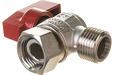 Шаровой кран ELSEN угловой, 1/2&quot;, 1/2&quot;, НВ, ручка-флажок красная, с накидной гайкой EV95.1212