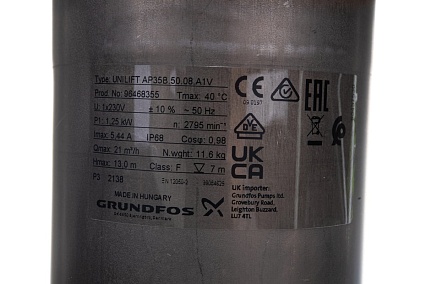 Погружной дренажный насос Grundfos Unilift AP 35B.50.08.A1.V 96468355