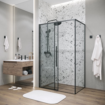 Душевой уголок Grossman Galaxy 120.K33.01.1480.21.00 140x80 прозрачный, черный матовый
