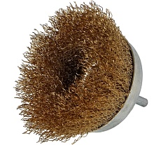 Щетка чашечная 100х30 мм, с хвостовиком, латунь Faster Tools 3506