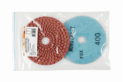 Диск алмазный гибкий черепашка Fox 100 мм, № 400, мокрый рез, 2 шт NOVOCRAFT PPTSW0200400