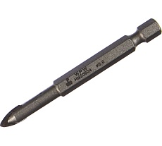 Сверло (6 мм, 70 мм, хвостовик HEX1/4) для стекла и керамики WPW HMZ0604