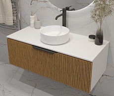 Тумба со столешницей ЗОВ Кито 80 см белый/тростник