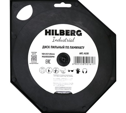 Диск пильный Industrial 160x20 мм, 24Т ламинат Hilberg HL161