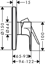 Смеситель для душа Hansgrohe Rebris E 72668000 (внешняя часть) хром