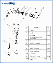 Cмеситель для раковины WasserKRAFT Alme 1510