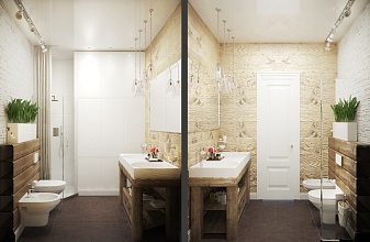 Дизайн проект ванной комнаты «Брутальный модерн»