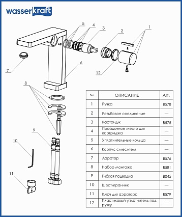 Cмеситель для раковины WasserKRAFT Alme 1510