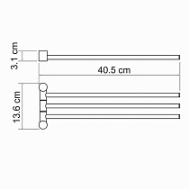 Полотенцедержатель WasserKRAFT K-1033 тройной, хром