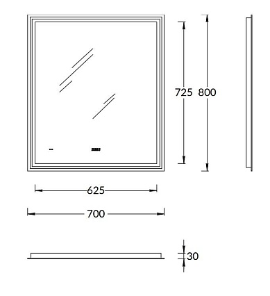 Зеркало Kerama Marazzi Tecno 70x80 TE.mi.70 с подсветкой, антипар