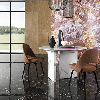 Керамогранит Fap Ceramiche Roma Gold Nero Elegante Brillante 120x278 см, fPZQ