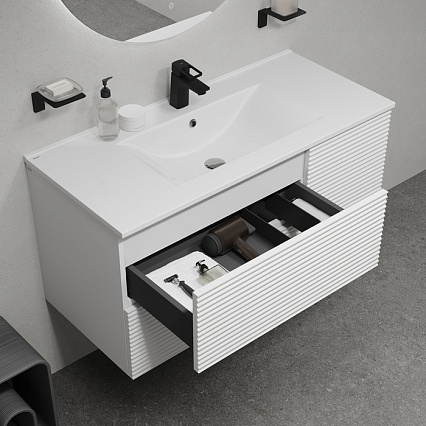 Тумба с раковиной Iddis Bild 100 см белый BIL10W0i95K