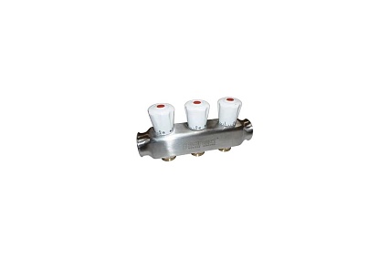 Квартирный коллектор Sanext ВР 1"х 4 контура НР 3/4" евроконус 8114