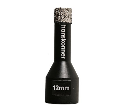 Коронка алмазная 12x60 мм, M14 для УШМ Hanskonner H1055-10-12