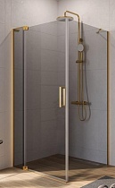 Душевой уголок Cezares Slider SLIDER-AH-1-80-70/80-GRIGIO-BORO 80x70/80 серое, брашированное золото