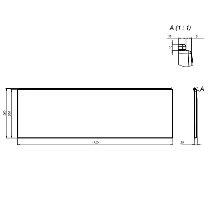 Фронтальная панель Am.Pm X-Joy W94A-175-075W-P 175 см