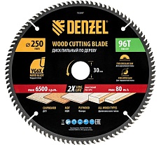 Пильный диск по дереву Denzel 250x30 мм, 96 зубьев 733597