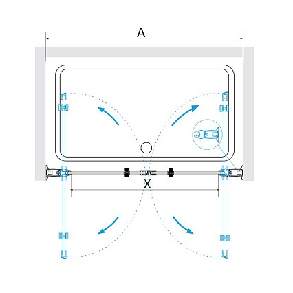 Душевая дверь RGW Passage PA-104B 60x195 черный, прозрачное 060810406-14