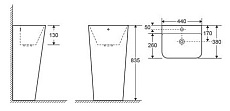 Раковина CeramaLux N G-302 44 см белый