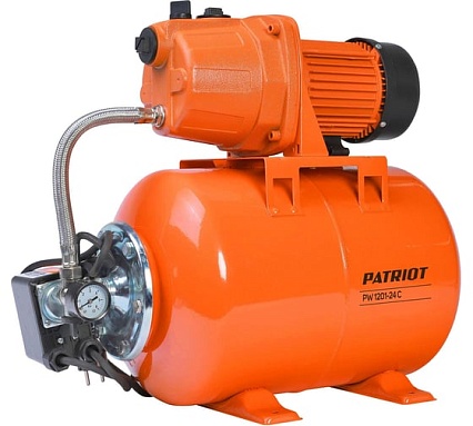 Насосная станция Patriot PW 1201-24 C, насосная часть - чугун, бак 24 л, 1200 Вт, 3800 л/час. 315302561