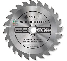 Диск пильный по дереву MKSS Toolbox Woodcutter WC2100 210x24Тх32/30 мм WC21002432