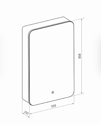 Зеркальный шкаф Континент Eltoro Black LED 56x85 с подсветкой, правый, МВК113