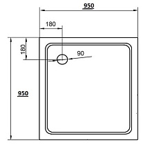 Поддон для душа Cezares TRAY-A-A-95-15-W 95x95 акриловый