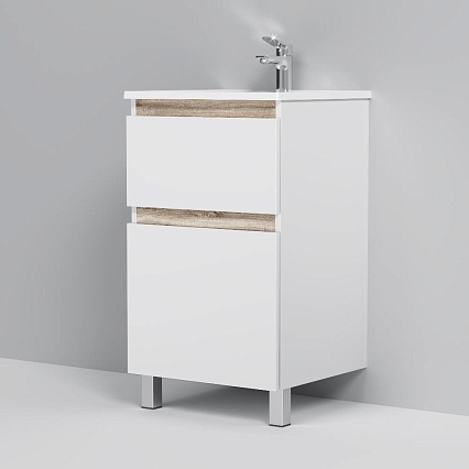 Тумба с раковиной Am.Pm X-Joy 50 см напольная, белый глянец