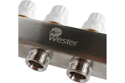 Коллектор нерж. Wester MUFS 1"-3/4 в сборе с расходомерами на 8 выходов 0-32-1512