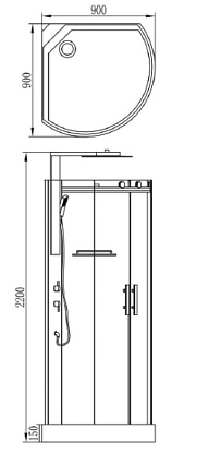 Душевая кабина Orans Basic+ SR-8630ED 90x90