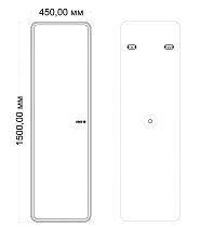 Зеркало Art&Max Terni AM-Ter-450-1500-DS-F-T 45x150 с подсветкой, часами