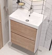 Мебель для ванной Velvex Gesso 60 см дуб сонома/белый