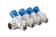 Коллектор с регулировочными вентилями PROFACTOR в/н 3/4" х 4 вых 1/2"нар PF MV 268.4