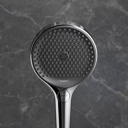 Душевая лейка Hansgrohe Rainfinity 130 3jet 26864340 шлифованный черный хром