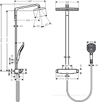 Душевая стойка Hansgrohe Raindance Select E 360 Showerpipe 27112400 термостат