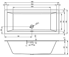 Акриловая ванна Riho Rethink Cubic B106013005 180x80 с функцией Riho Fall