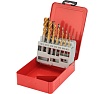 Набор спиральных машинных метчиков H-Tools M3-M12 HSSE-TiN DIN371/376 + сверла 14пр 245052THT