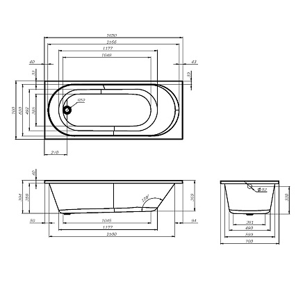 Акриловая ванна Am.Pm X-Joy W94A-165-070W-A 165x70 см