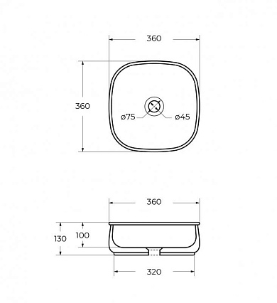Раковина Cezares CZR-6604 36 см белый