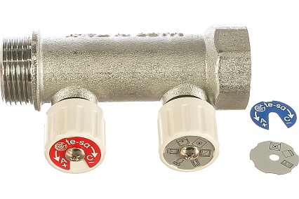 Сантехнический коллектор 1"х3/4"х2 Te-Sa 203TG50-065-02