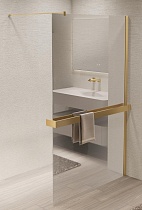 Душевая перегородка Vincea Walk-In VSW-1HR100MRG 100x200 матовое золото, зеркальное