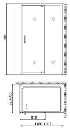 Душевой уголок Gemy Sunny Bay S28191B-A85 120x85