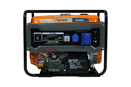 Бензогенератор Союз 5,5/5,0 кВт, AVR (Авто. Рег.Напр.), эл/ручн ст,73,5 кг,бак 25л ЭГС-6500Э
