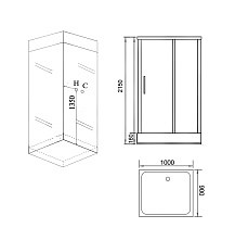 Душевая кабина Grossman GR266 100x90, черный